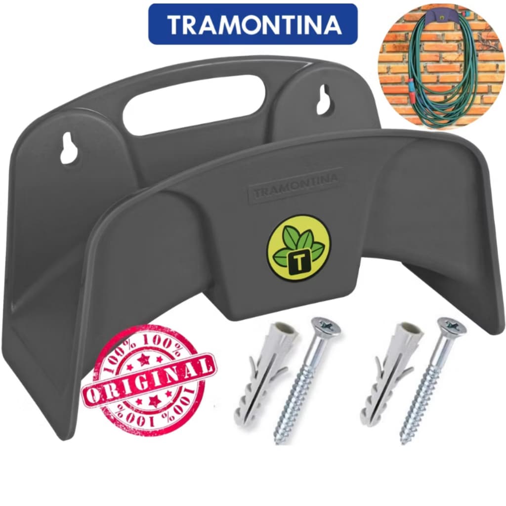 Suporte Para Mangueira Até 30 Metros Tramontina Reforçado Com 2 Parafusos e 2 Buchas Para Fixação