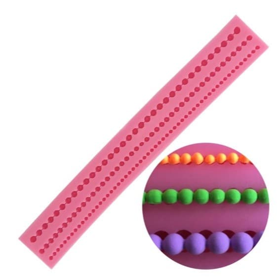 Molde de Silicone Fileira de Bolinhas Artigo de Confeitaria - 81566