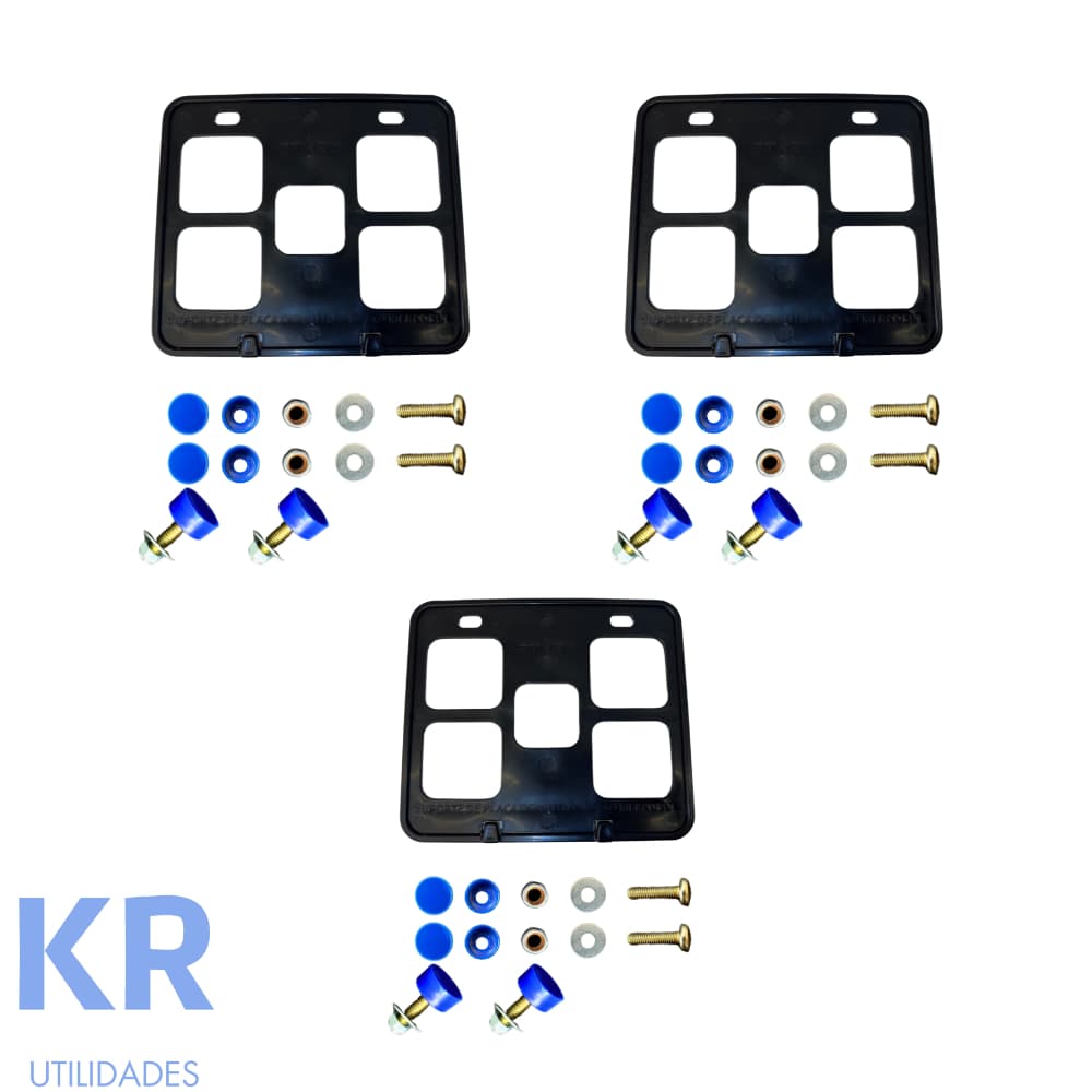 kit 3 Suporte placa mercosul p moto + kit para instalação lacre antifurto!!