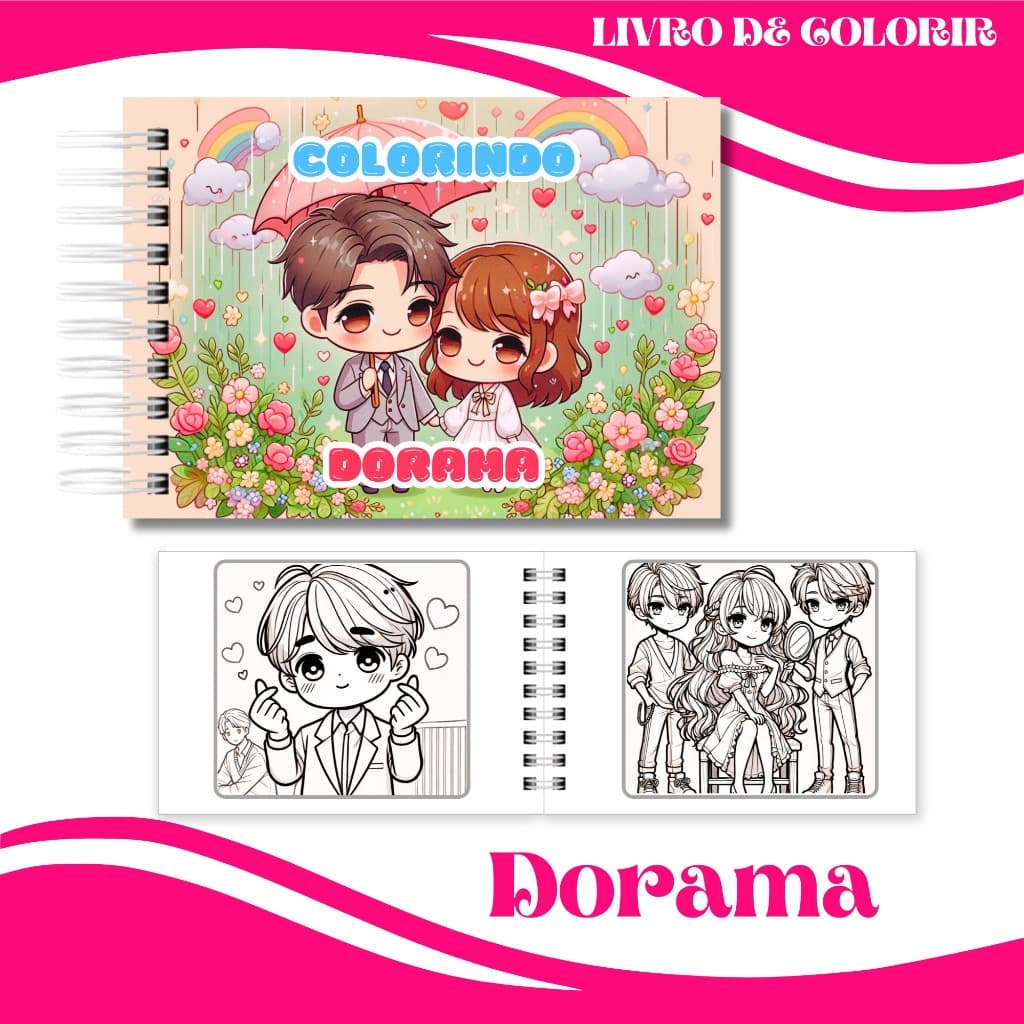 Caderno livro de colorir Dorama
