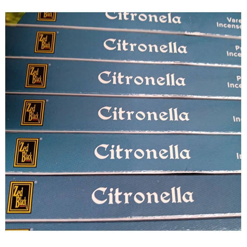kit de Incenso Indiano Zed Black Citronela ajuda á afastar mosquitos - repelente natural 6 unidades  48 varetas