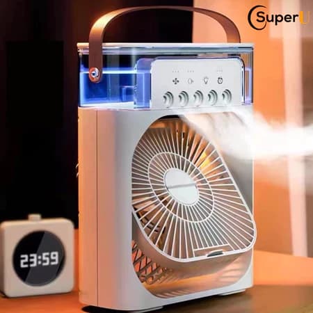 Refrigerador De Ar Ventilador Umidificador Portátil Com Led Reservatório De Água Led TIPO C USB