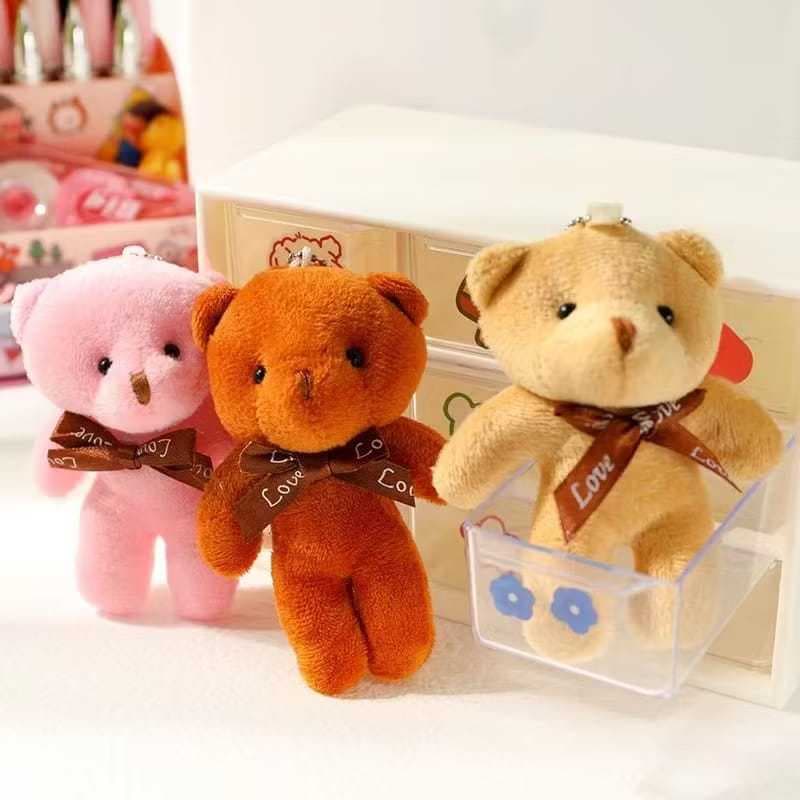 kit 6 unis Chaveiro Com Pingente De Urso Ttedy De Pelúcia cor aleatorio