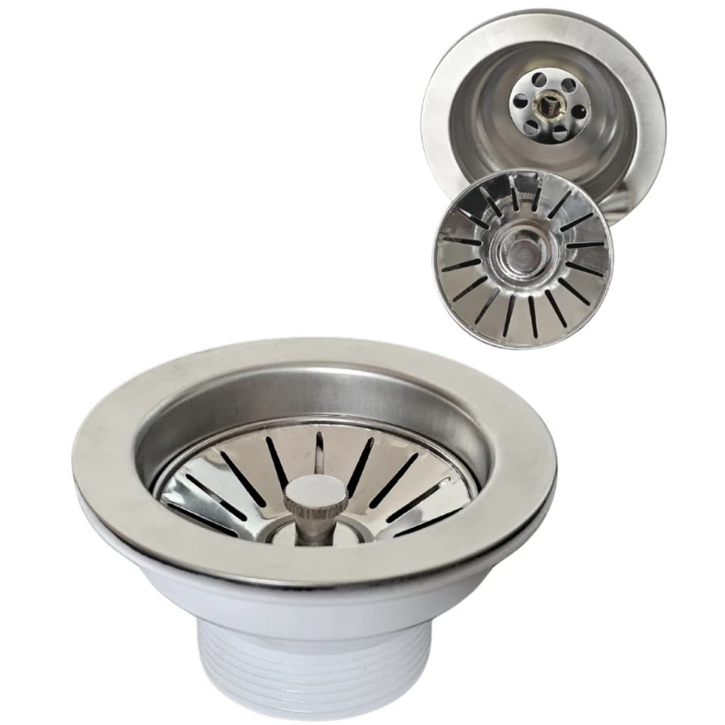 Válvula de Pia de Cozinha Inox em  ABS  Americana 3-1/2"Escoamento Fácil Instalação/ Válvula de pia
