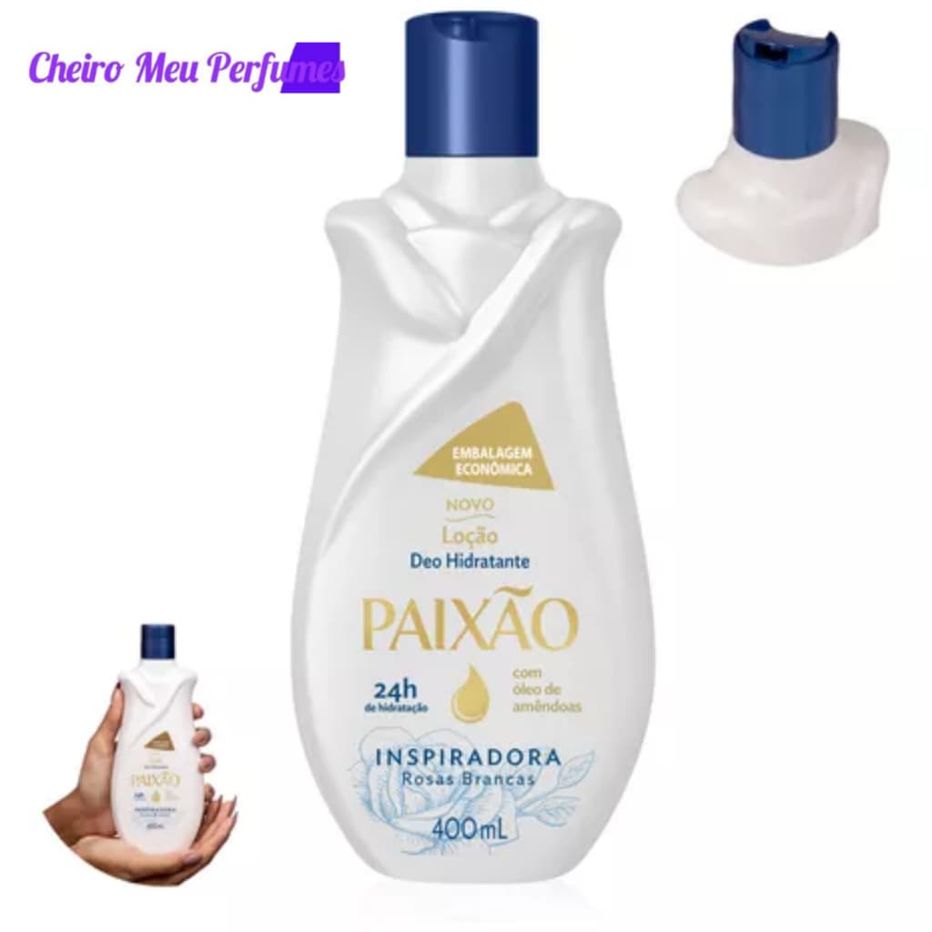 Hidratante Corporal Rosas Brancas Óleo Amêndoas Paixão 400ml