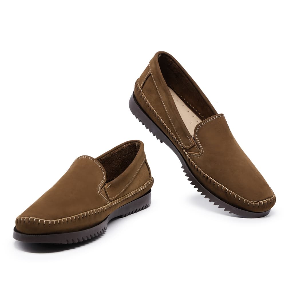 Mocassim Masculino Conforto Couro Legítimo Solado Borracha 3 Cores