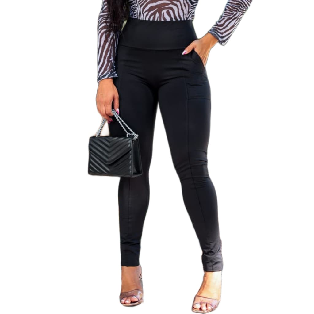 Calça Montaria Flanelada com bolso frontal, cintura alta, modeladora, Suplex premium, skinny, térmica, feminina, legging