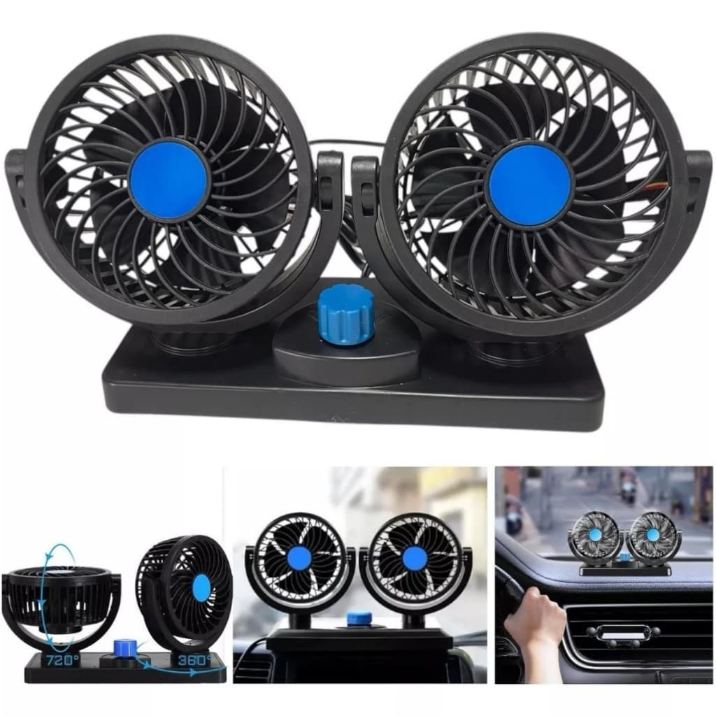 Ventilador Automotivo Duplo Carro Caminhão Com Ajuste 12v Alta Qualidade