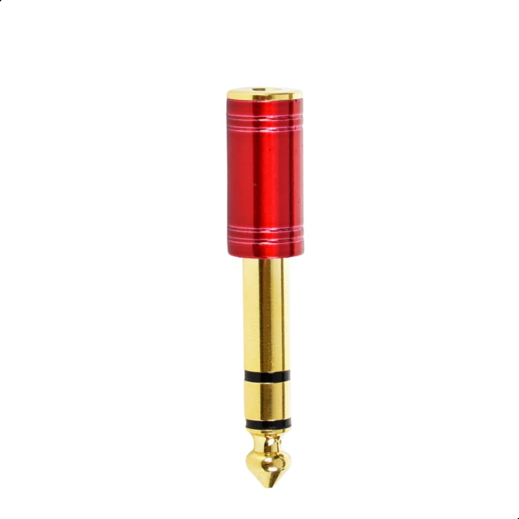 Plug Adaptador P2 / P10 Bertô Estéreo Conector Vermelho Ouro