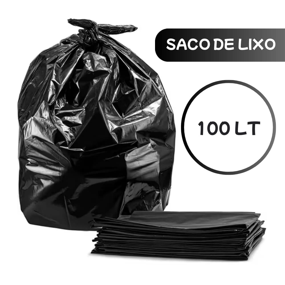 Saco De Lixo Preto 100 Litros 100 Unidades LT