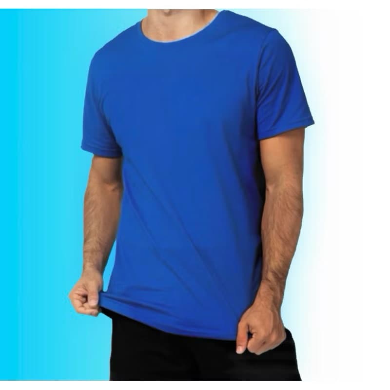 camiseta masculina azul basica