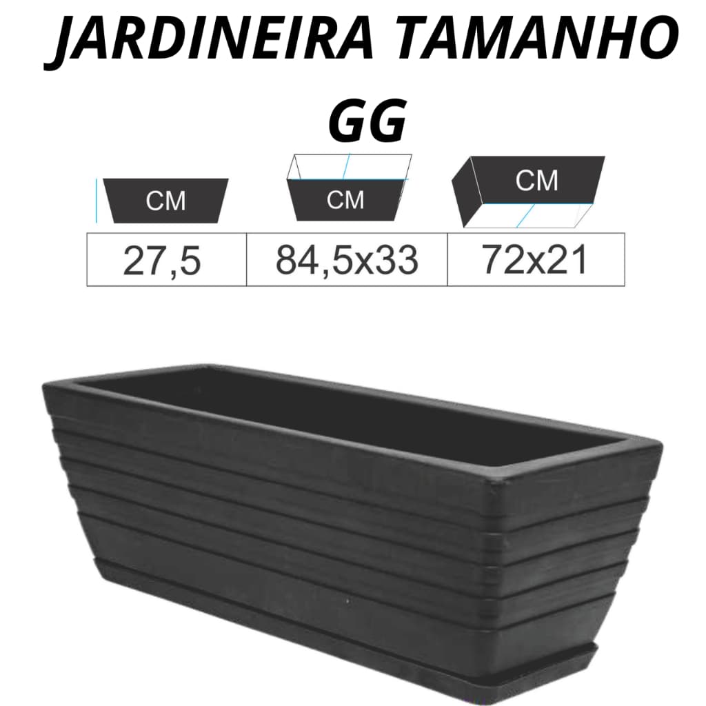 JARDINEIRA FLOREIRA DECORATIVA POLIETILENO GG 84,5  CASA JARDIN