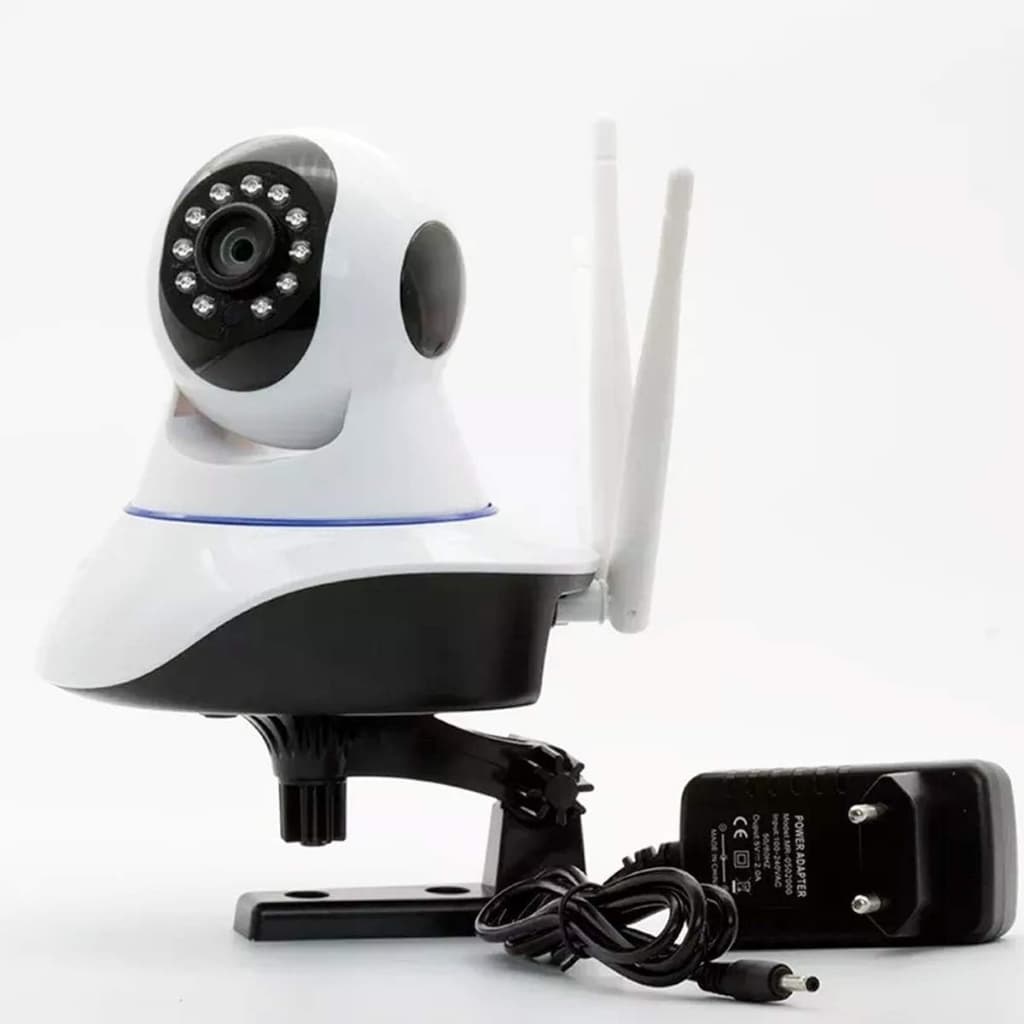 Câmera de Segurança IP 3 Antenas Wi-Fi para Ambientes Internos 360º