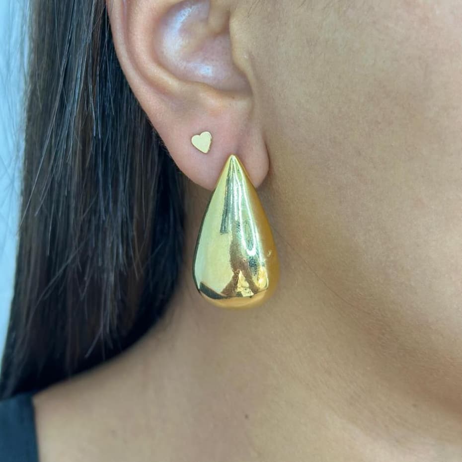 Brinco de gota - banhado a ouro 18K com garantia