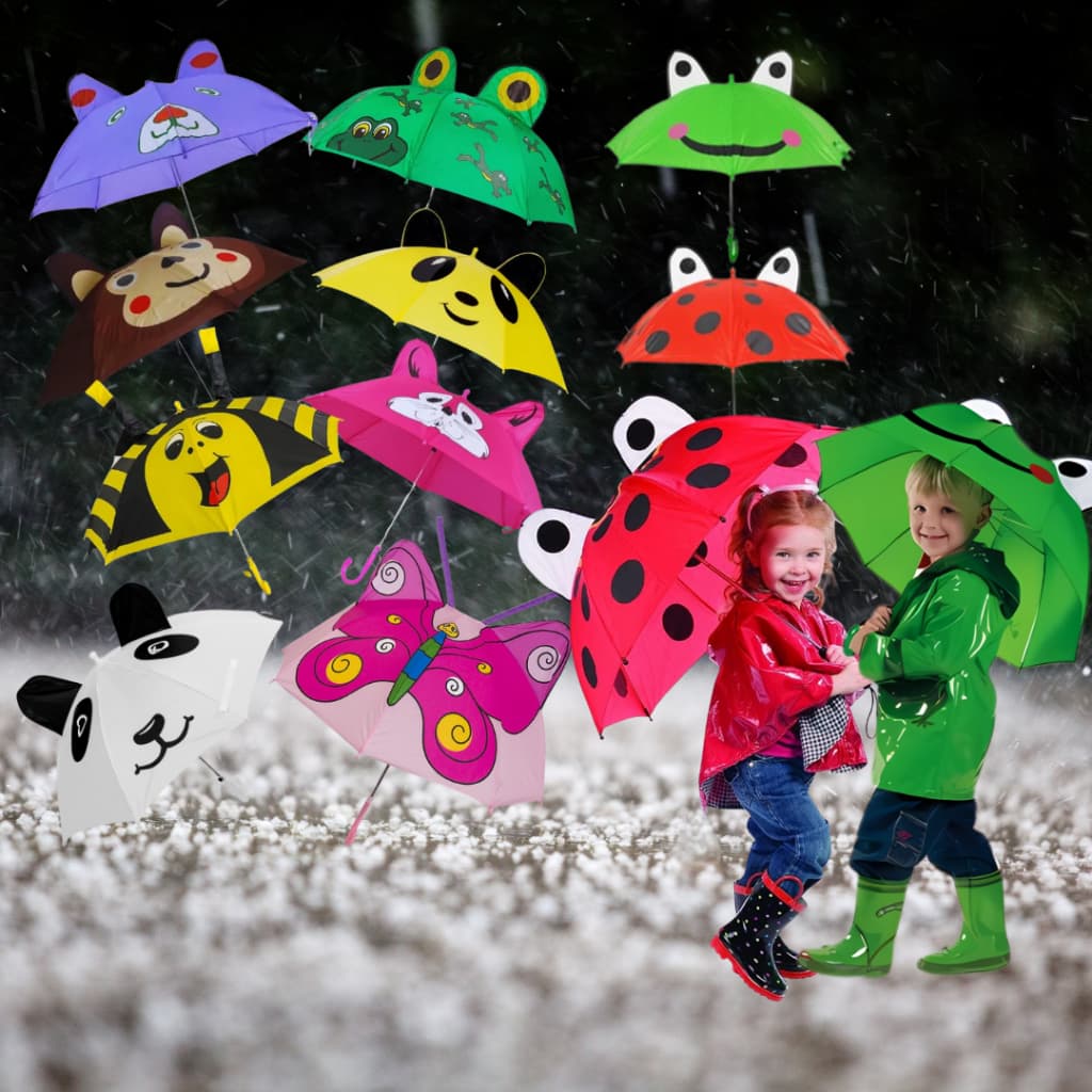 Guarda Chuva Infantil Com Apito Automático Sombrinha De Animal Orelhinha Personalizada P/Menina Menino Reforçado 70 cm