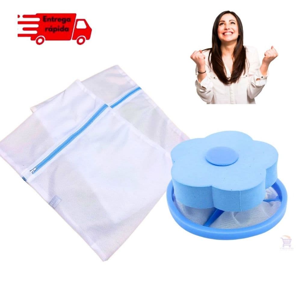 Conjunto Saco Lavar Roupas Delicadas 30x40 Mais Coletor De Pelos Para Máquinas De Lavar Roupas Casas