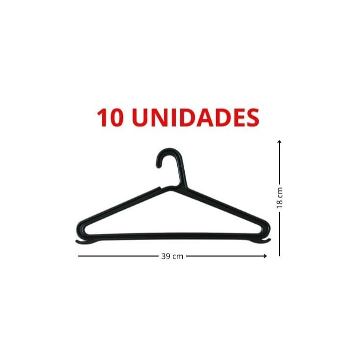 Kit 10 Cabides Adulto Para Roupas - Plástico - Paviplast