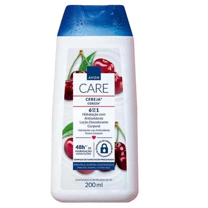 Hidratante Corporal 6 em 1 Avon Care  200ml Cereja/ Leite de Amêndoas Pele Macia e Perfumada