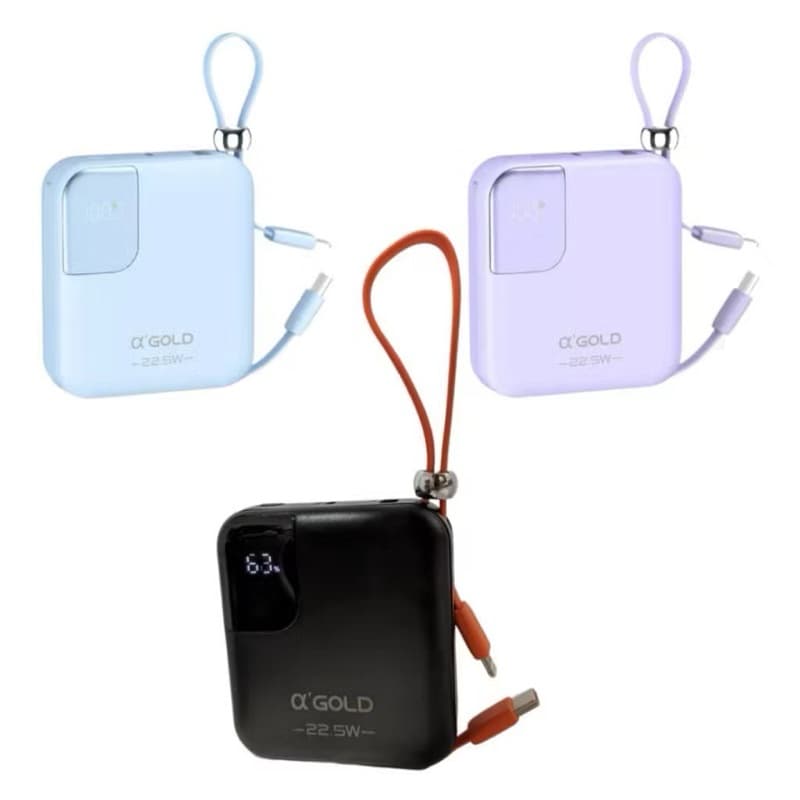 Carregador Portátil A'Gold BTE-48A Power Bank 10.000mah Universal Display Cor Laranja Preto