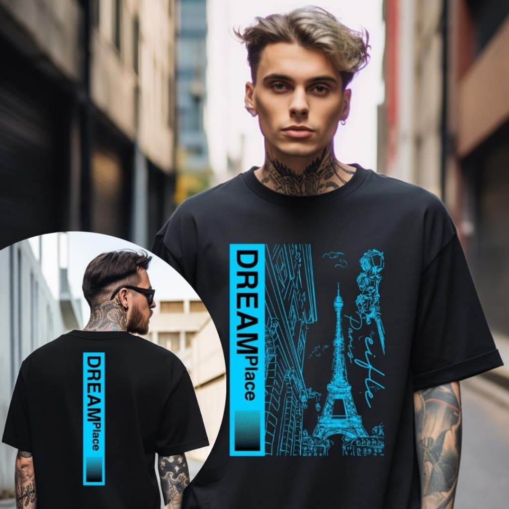 Camiseta Masculina Camisa Dream Paris 100% Algodão Premiun Estampada