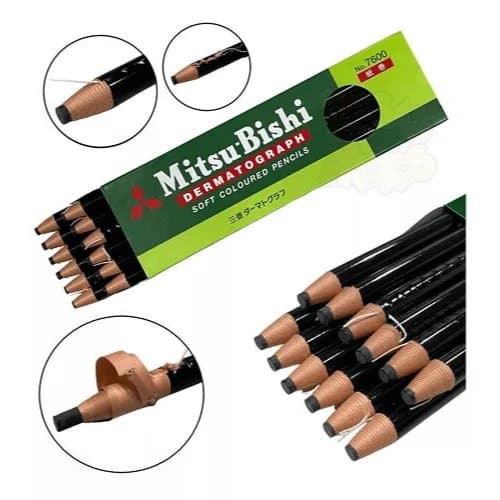 Lápis Dermatográfico Preto 7600/7610 Mitsubishi