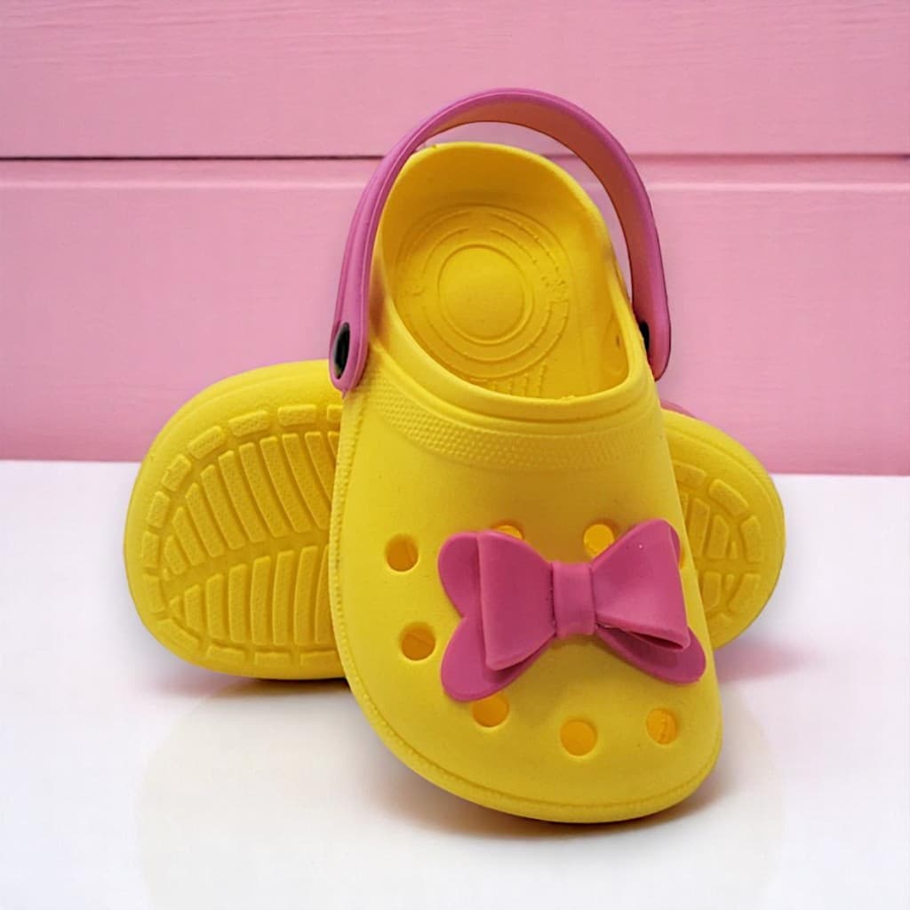 Sandália Babuche Menina Papete Infantil Amarelo Chinelo Confortável