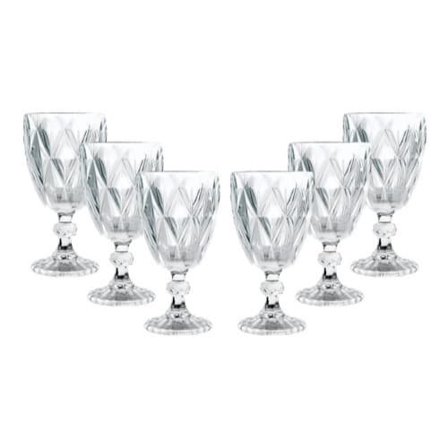 Taças Vidro Diamante 340ML , Vidro Grosso Luxuosa , Chique ,AGUA ,SUCO E DRINKS.