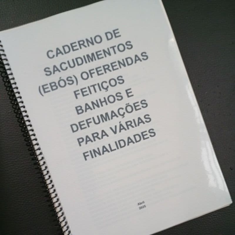 Apostila Caderno de Sacudimento Oferenda Feitiço Banho e Defumação para Várias Finalidades