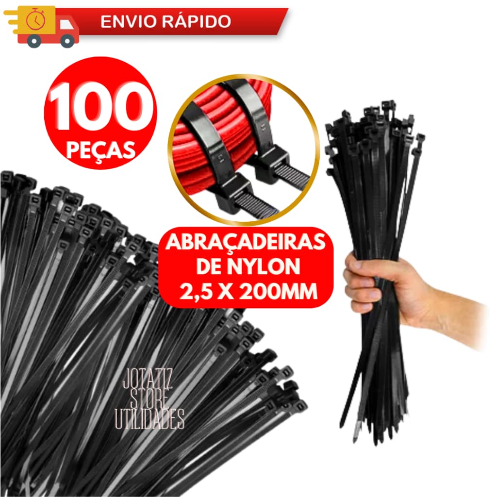 Kit Enforca Gato Abraçadeira De Nylon Presilhas Automotivas Fivela Nylon Fita Auto Travante para Uso Universal