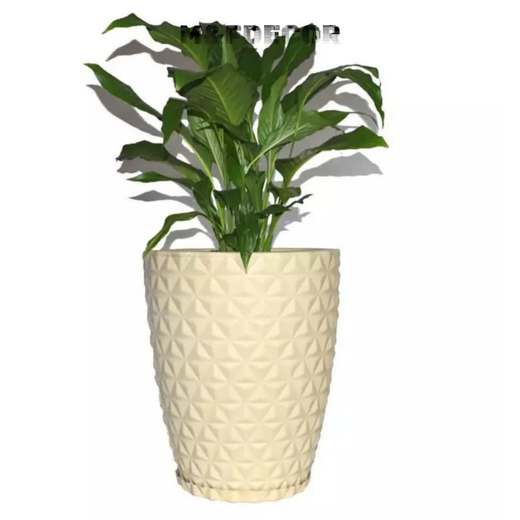 Vaso Para Plantas Coluna  Diamante 3D em Polietileno 29x26 cm Jardim Casa Decorativo