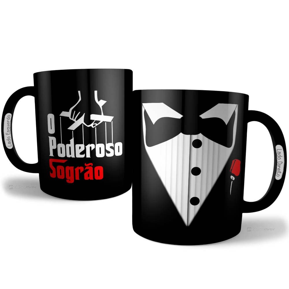 Caneca O Poderoso Sogrão Preta Xicara de Café Criativa Presente Para Sogro Aniversário Dia dos Pais