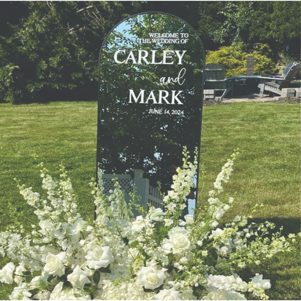 Placa para Casamento Espelhada Personalizada Bem Vindo Recepção Noivos
