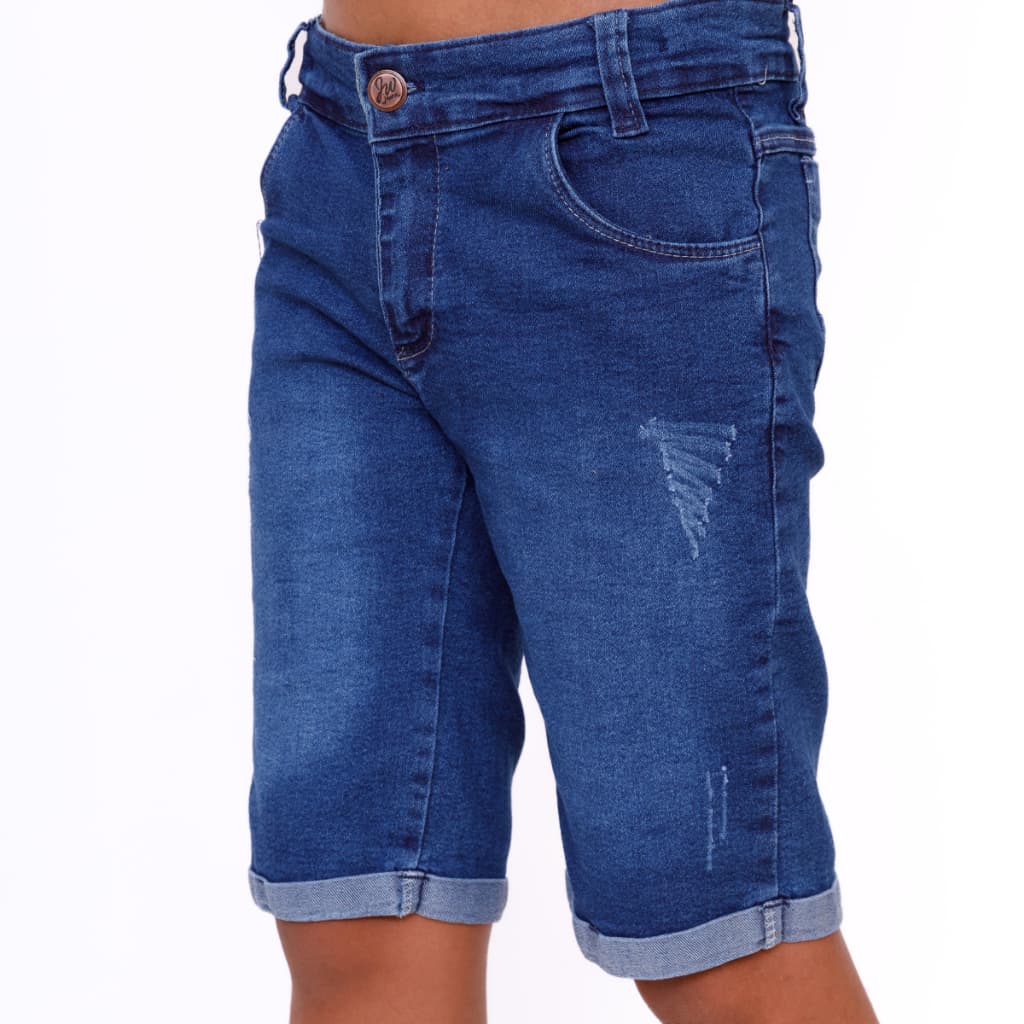 Bermuda jeans infantil juvenil masculina