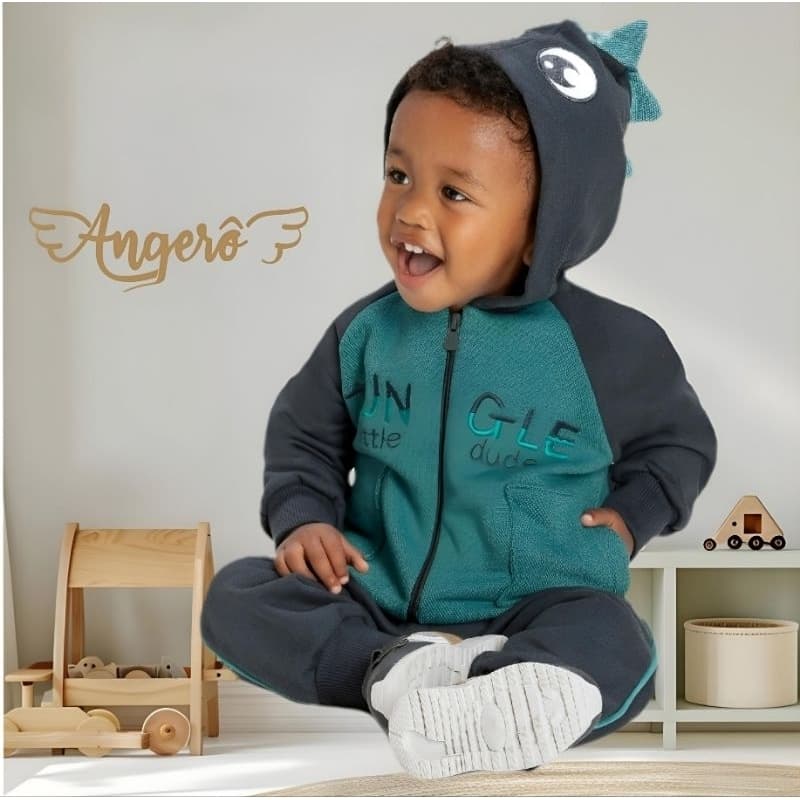 Conjunto Infantil Masculino Moletom/Chamonix Felpado Dino Angerô