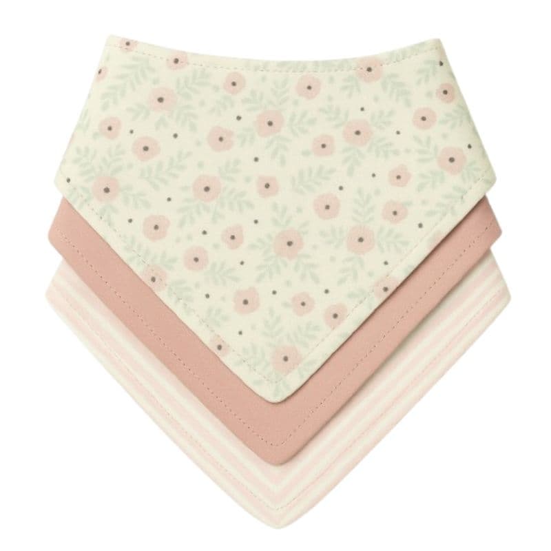 Kit 3 Babador Bandana Bebê Menina 100% Algodão