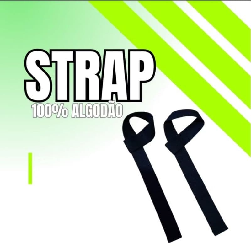 Par  Straps Profissional 100% Algodão Crossfit Musculação Alta Resistência Hand Grip