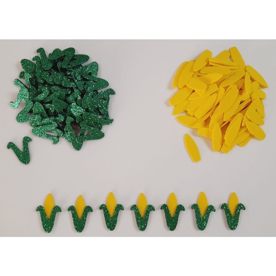 Kit 100 Apliques Milho Com 3,5 Cm Em Eva - SEM ADESIVO