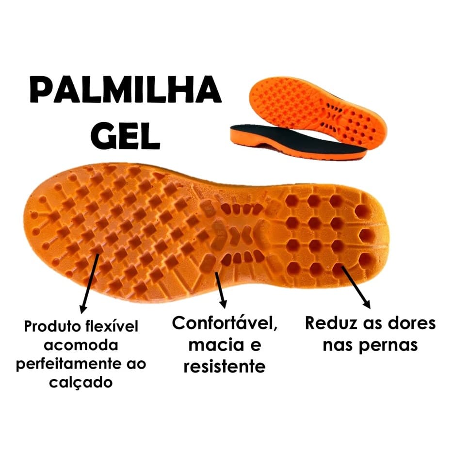 SUPER PALMILHA EM GEL PU ORTOPÉDICA, ALÍVIO DAS DORES, USO EM SAPATOS DE SEGURANÇA, BOTAS E TÊNIS E