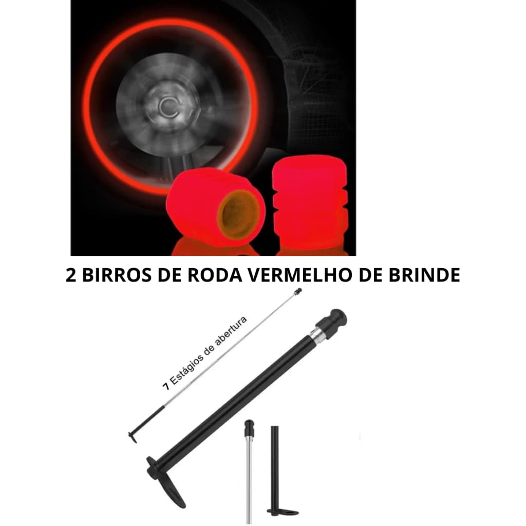 Antena Retrátil 7 Estágios Corta Pipa Moto Retrovisor Aço Inox