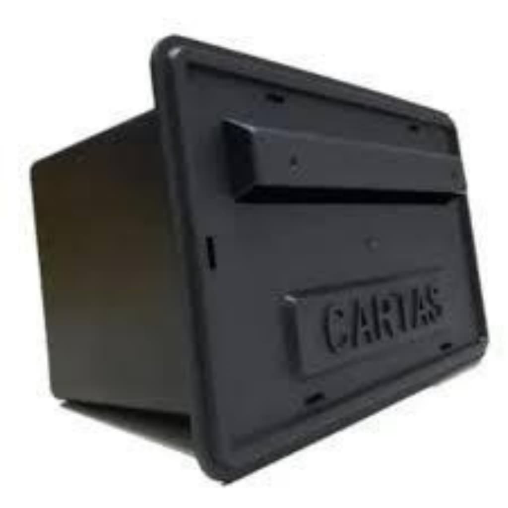 Caixa Correio Pvc de Embutir/Sobrepor Cartas Gradil Portão Preto e Amarela
