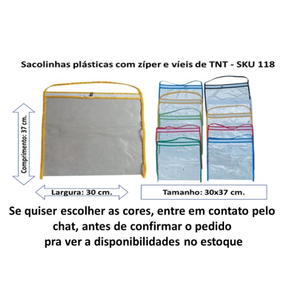 Organizador Multiuso p/guarda roupa plásticos Maternidade com zíper e viés de TNT 37x30 cm.  cd.118