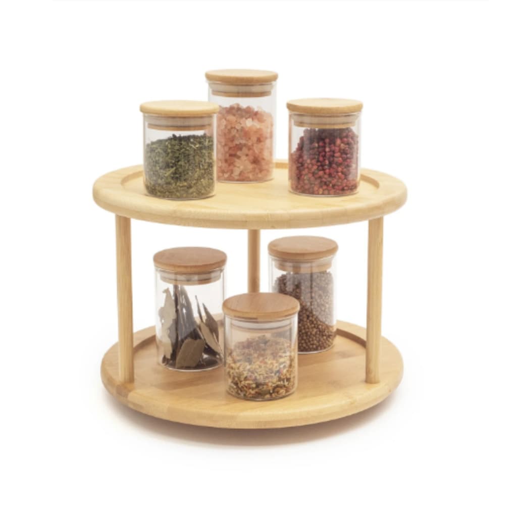 Organizador Giratório de Bambu 2 Andares - Oikos