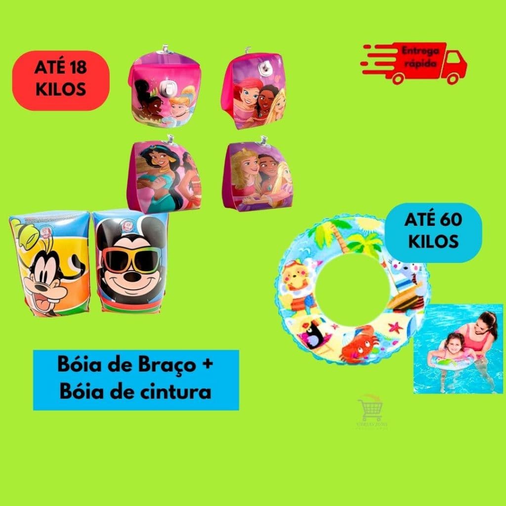 Kit Boias Infláveis Para Piscina Praia Crianças Diversão Verão