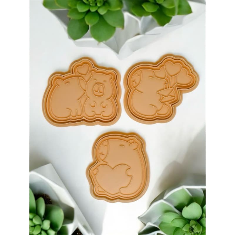 Kit 3 Cortador Marcador CAPIVARA Cookie Americana