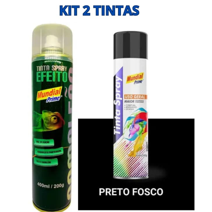 Tinta Spray Efeito Camaleão Azul-Amarelo-Vermelho-Verde 400ml Uso Geral E Automotivo - Mundial Prime