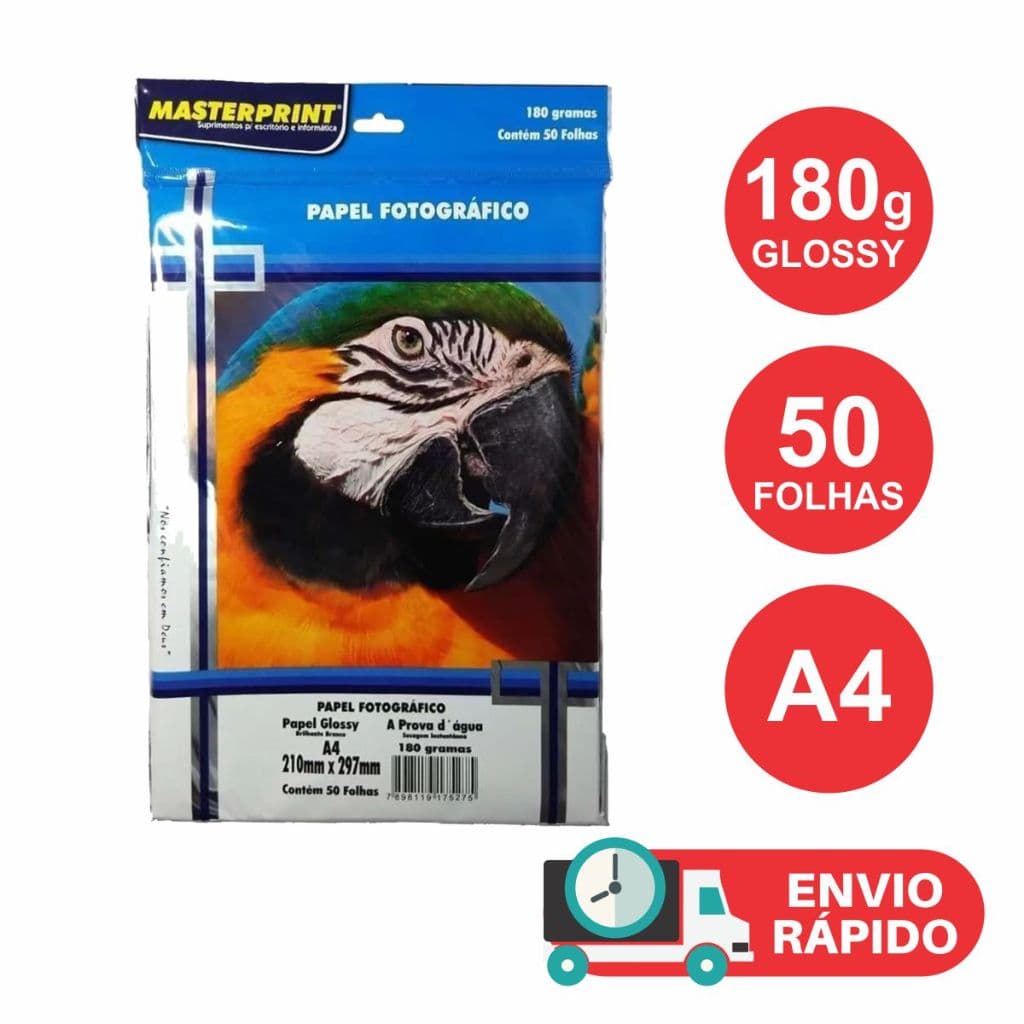 Papel Fotográfico Glossy 180g 50 folhas A4 Papel Foto À Prova D'água