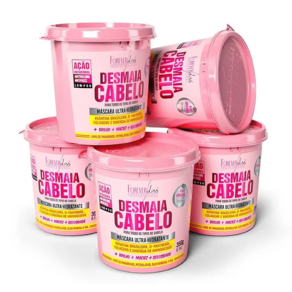 Combo Com 5 Máscaras Desmaia Cabelo Forever Liss 350g
