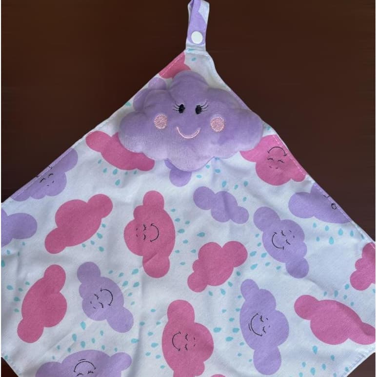 Naninha para Bebê com porta chupeta NUVEM