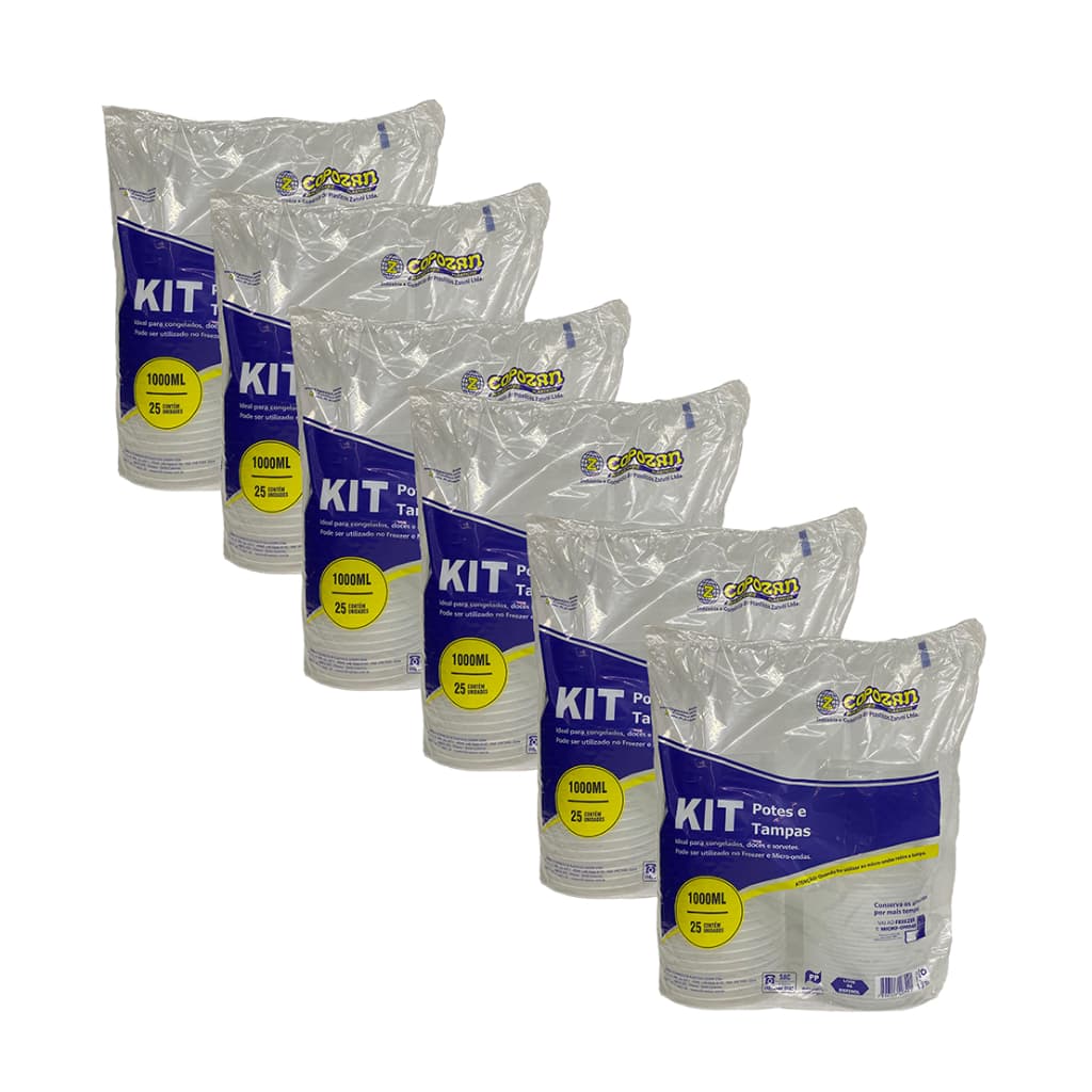 POTE REDONDO 1000ML - 150 UNIDADES - COPOZAN