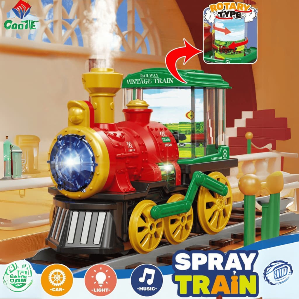 Trenzinho de Brinquedo Anda Sozinho Solta Fumaça Com Luz E Som Locomotiva Expressa Diversão Garantida